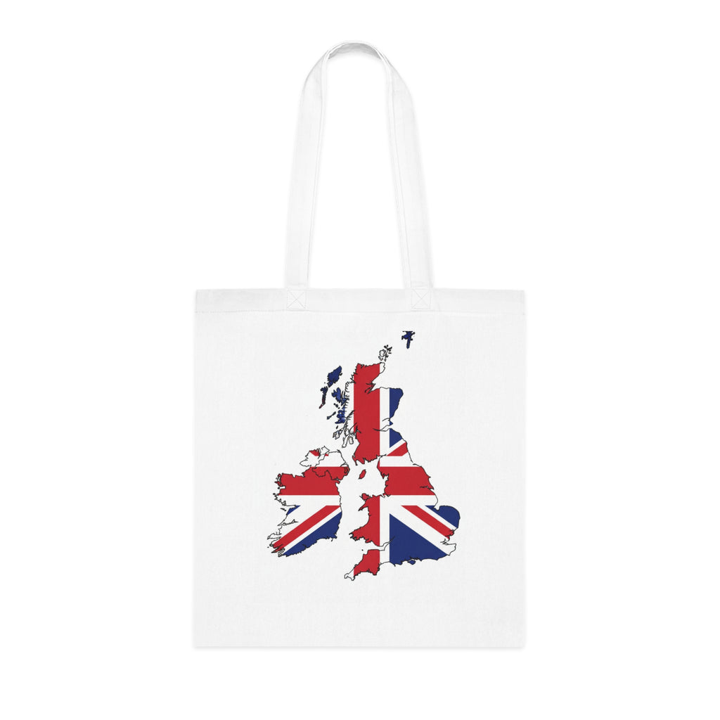 Union Jack UK Map Cotton Tote — British Flag Map Shopper Bag