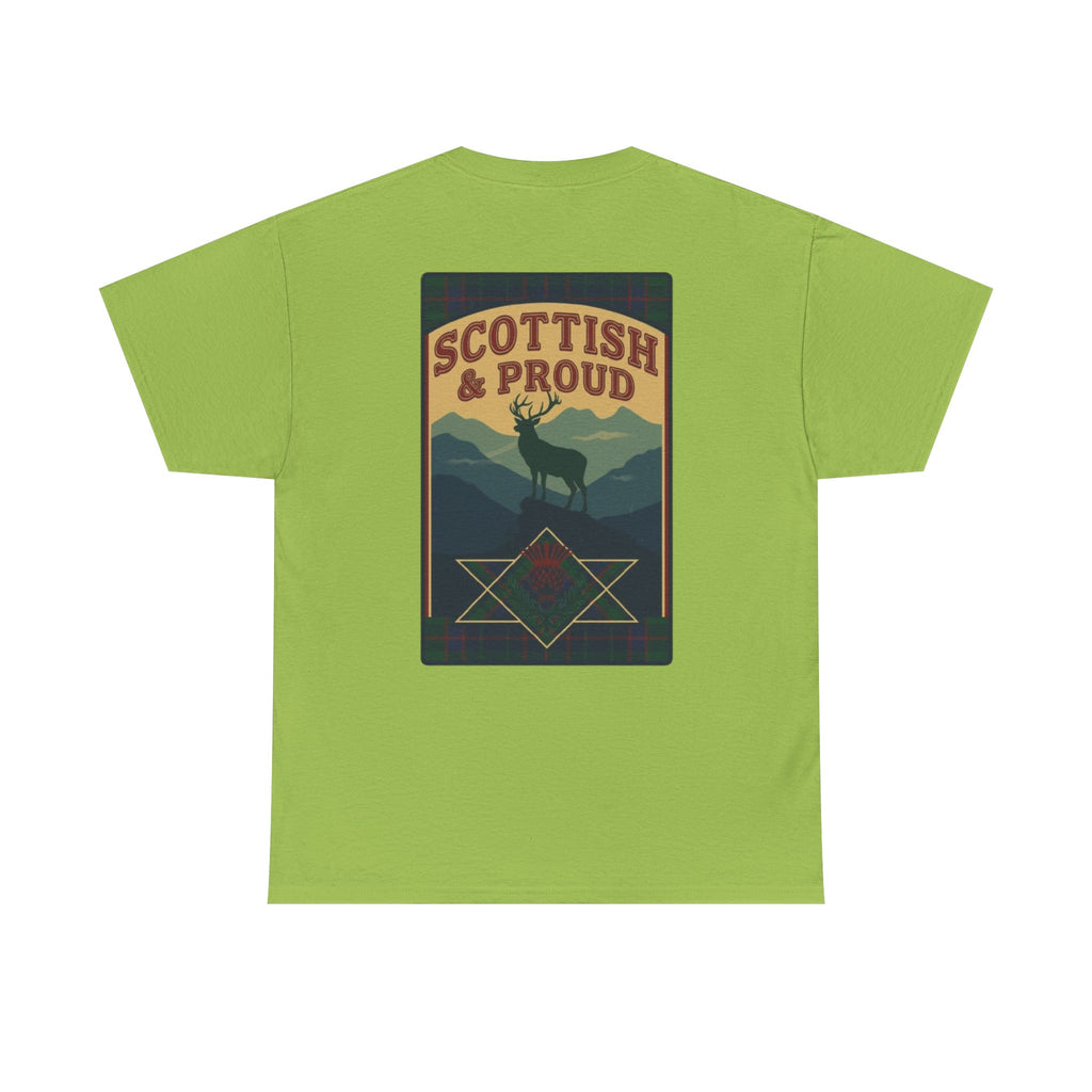 Scottish & Proud T‑Shirt — Retro Stag Scotland Flag Tee