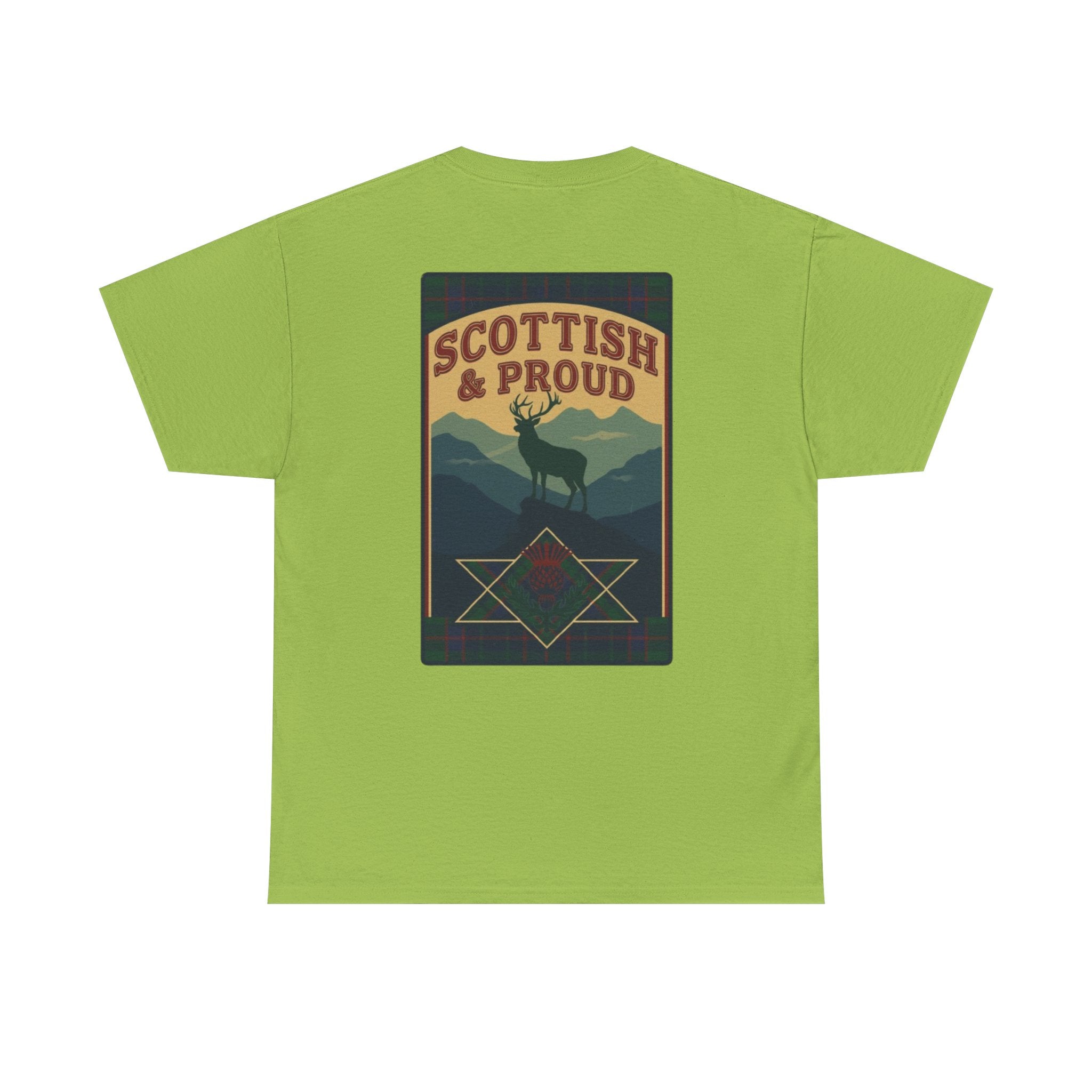 Scottish & Proud T‑Shirt — Retro Stag Scotland Flag Tee