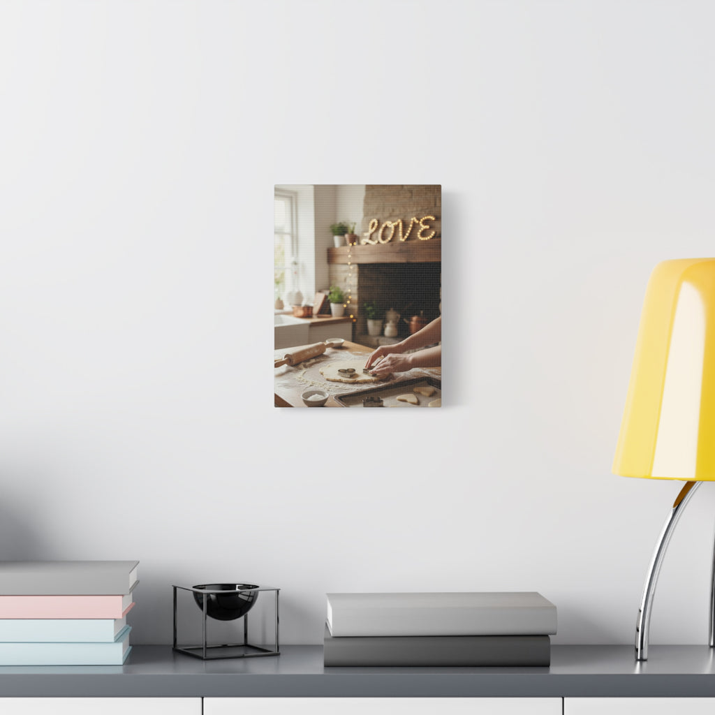 Kitchen Baking Canvas Print — Cozy Rustic 'LOVE' Holiday Decor