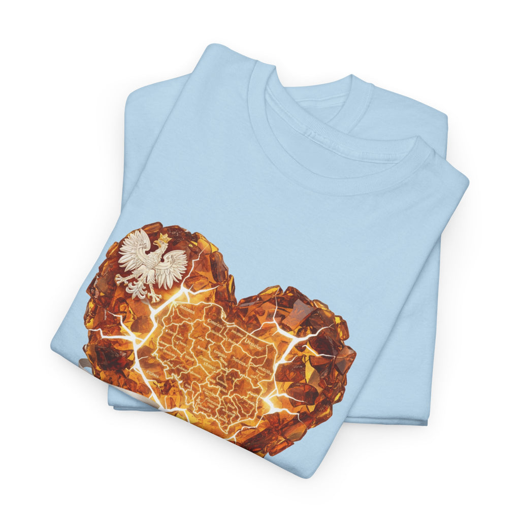 Polish Pride Heart Flame Tee | Polska Heritage T-Shirt