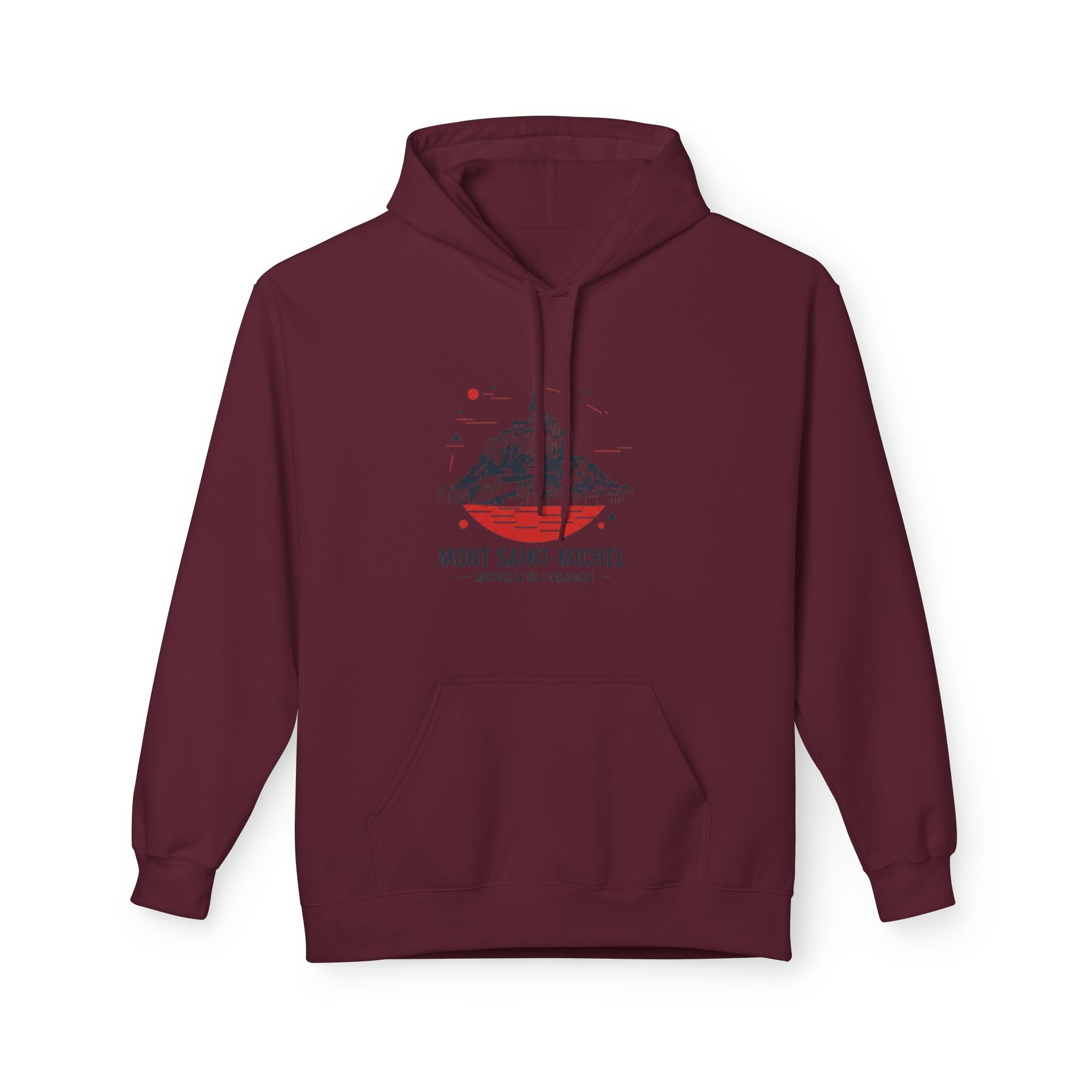 Mont Saint-Michel Graphic Hoodie — French Landmark Travel Sweatshirt