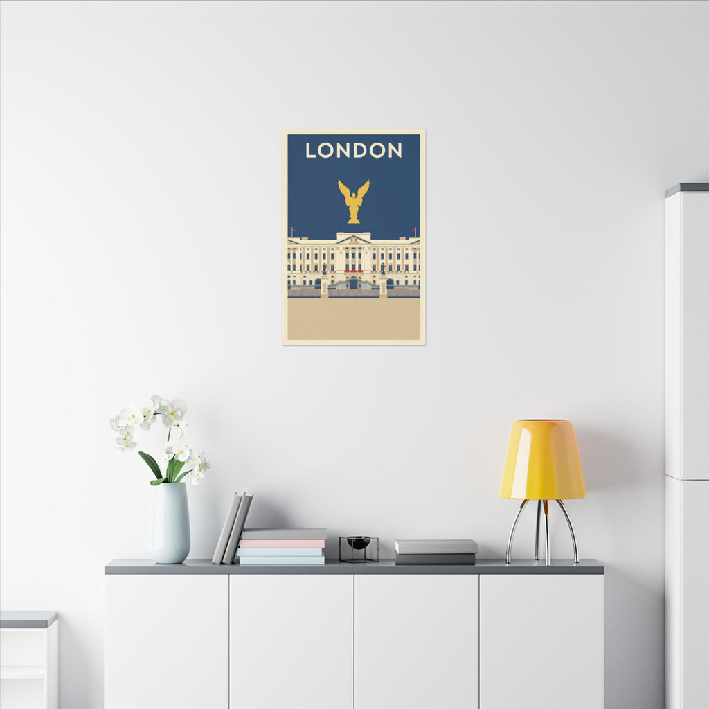 London Buckingham Palace Canvas Print Vintage Travel Poster Wall Art
