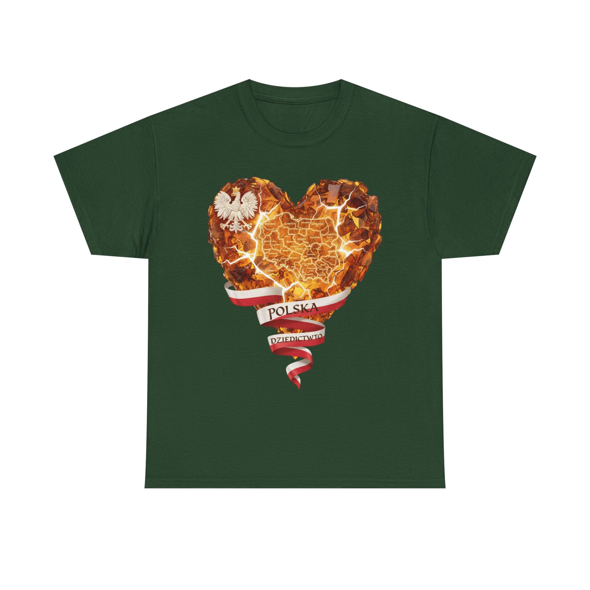 Polish Pride Heart Flame Tee | Polska Heritage T-Shirt