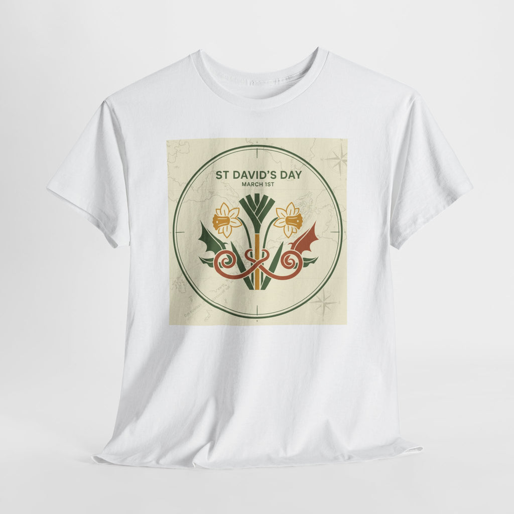 St. David's Day Floral Tee — Welsh Daffodil & Leek Celebration Shirt