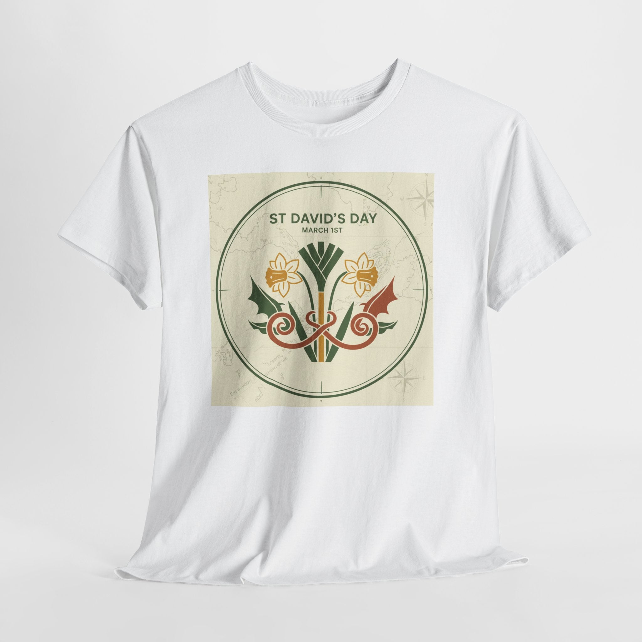St. David's Day Floral Tee — Welsh Daffodil & Leek Celebration Shirt
