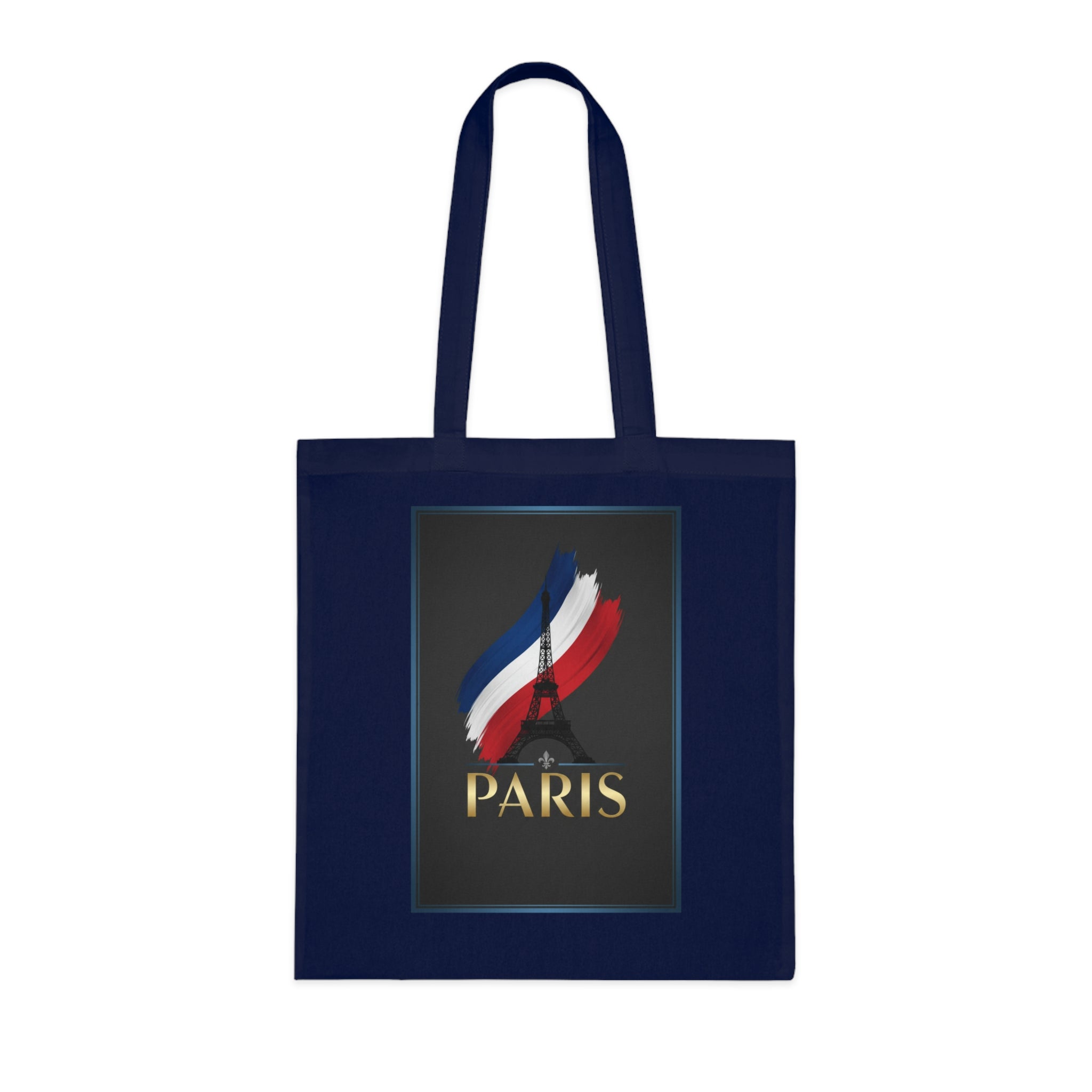 Paris Tricolor Cotton Tote Bag — Eiffel Tower Travel Souvenir