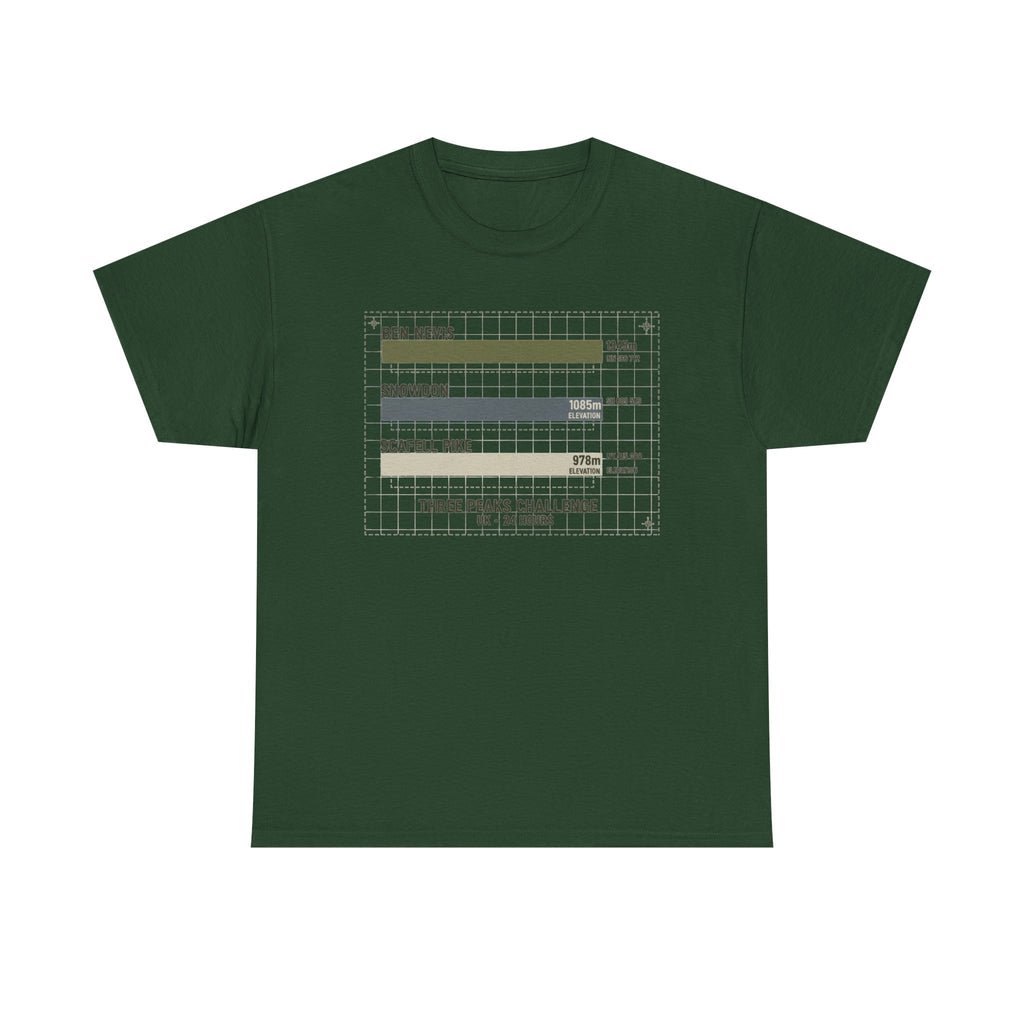 Three Peaks Challenge Graphic T-Shirt — Retro UK Mountain Hiking Tee