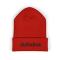 Embroidered 'Gallus' Classic Cuffed Beanie - Red Winter Knit Hat