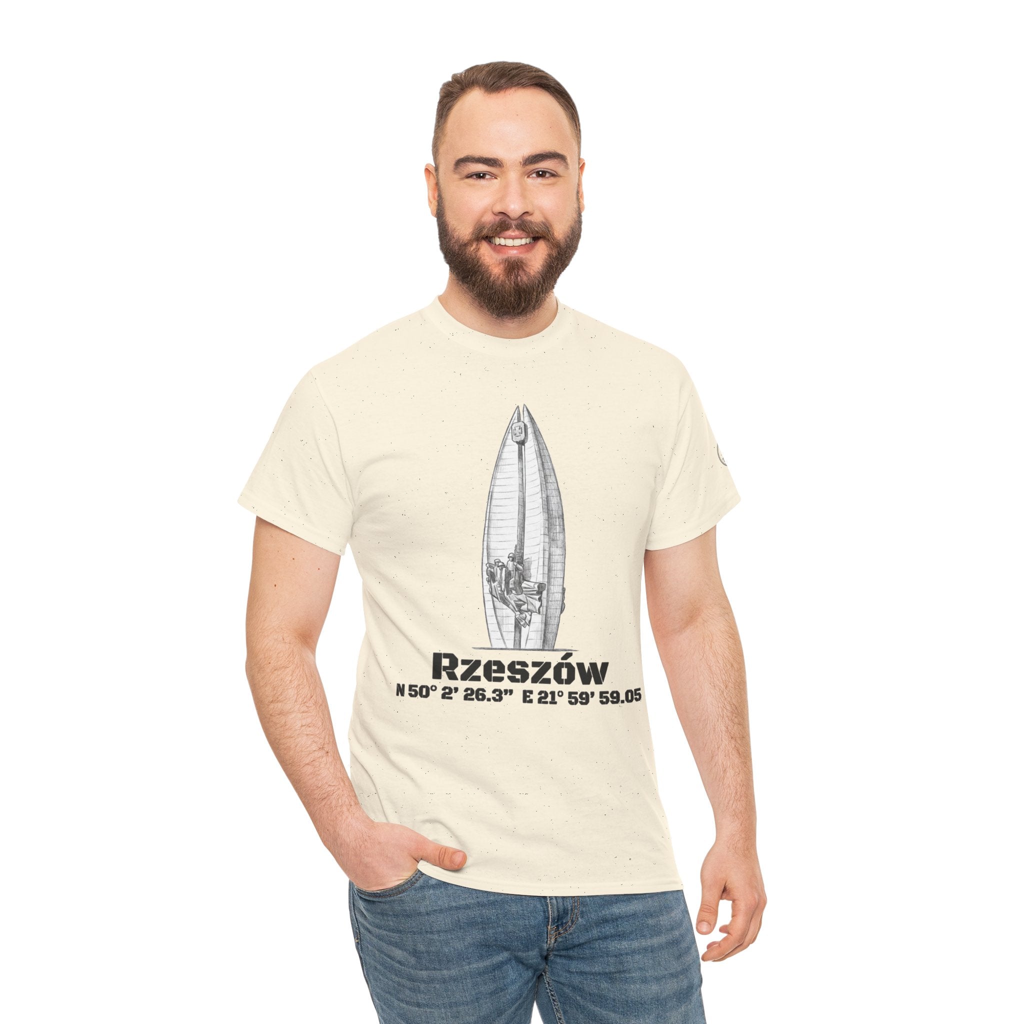Rzeszów Coordinates T‑Shirt — City Landmark  Sketch Tee