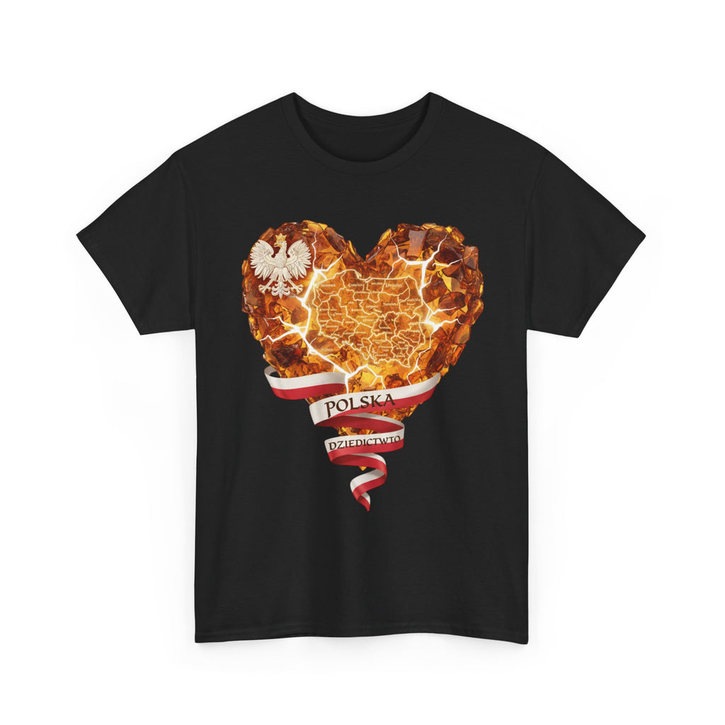 Polish Pride Heart Flame Tee | Polska Heritage T-Shirt