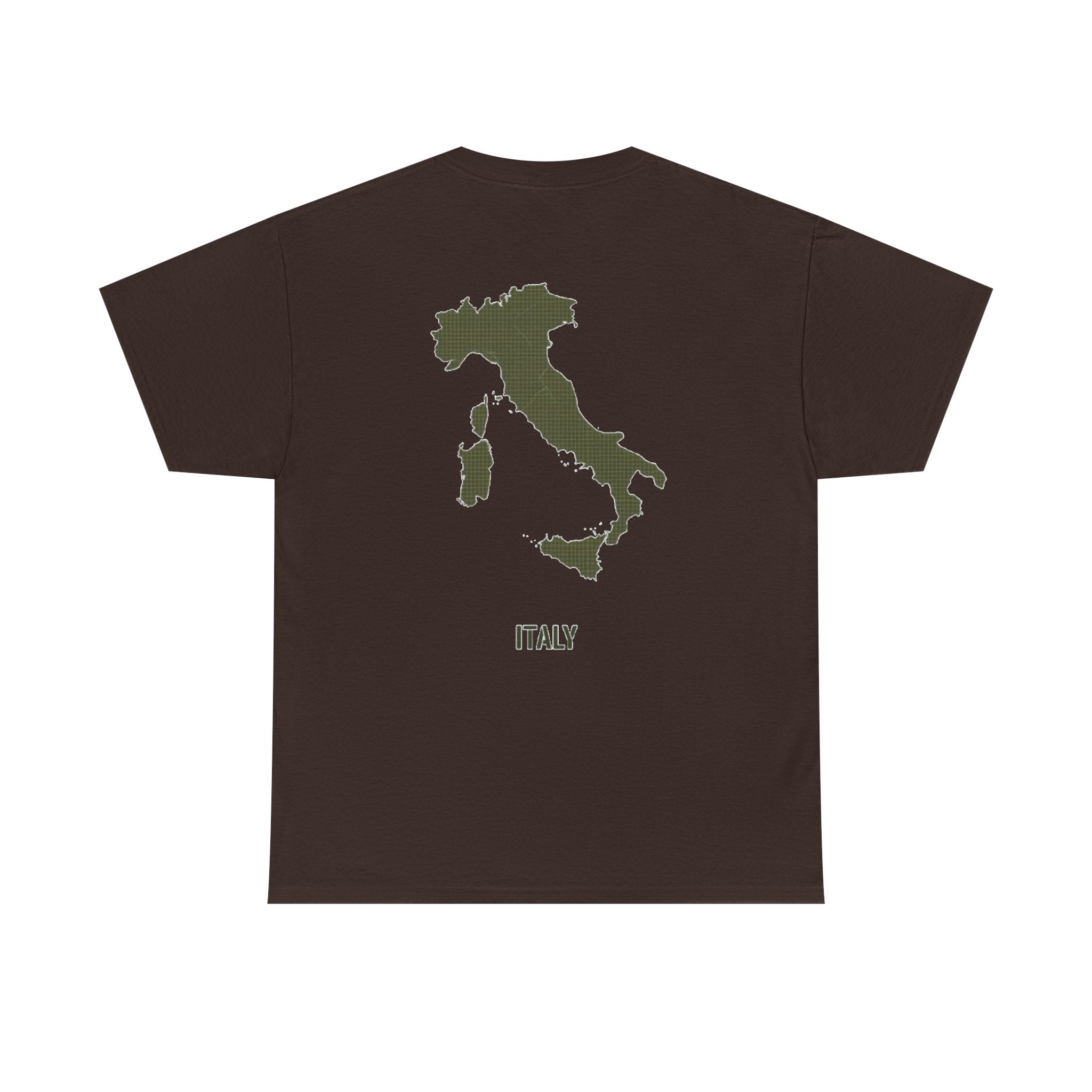 Italy Map T‑Shirt — Minimalist Travel Tee with 'Italy' Text