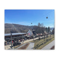 Resort Gondola Matte Canvas Wall Art — Mountain Village Landscape Print