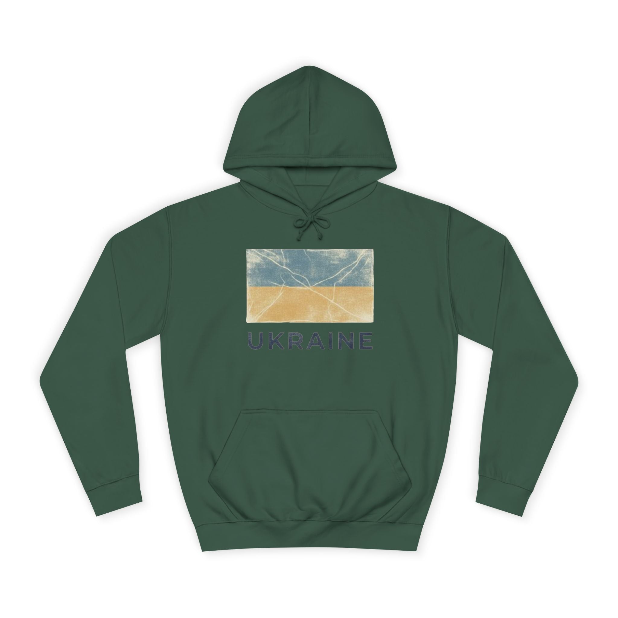 Ukraine Flag Hoodie – Distressed Blue & Yellow Support Pullover