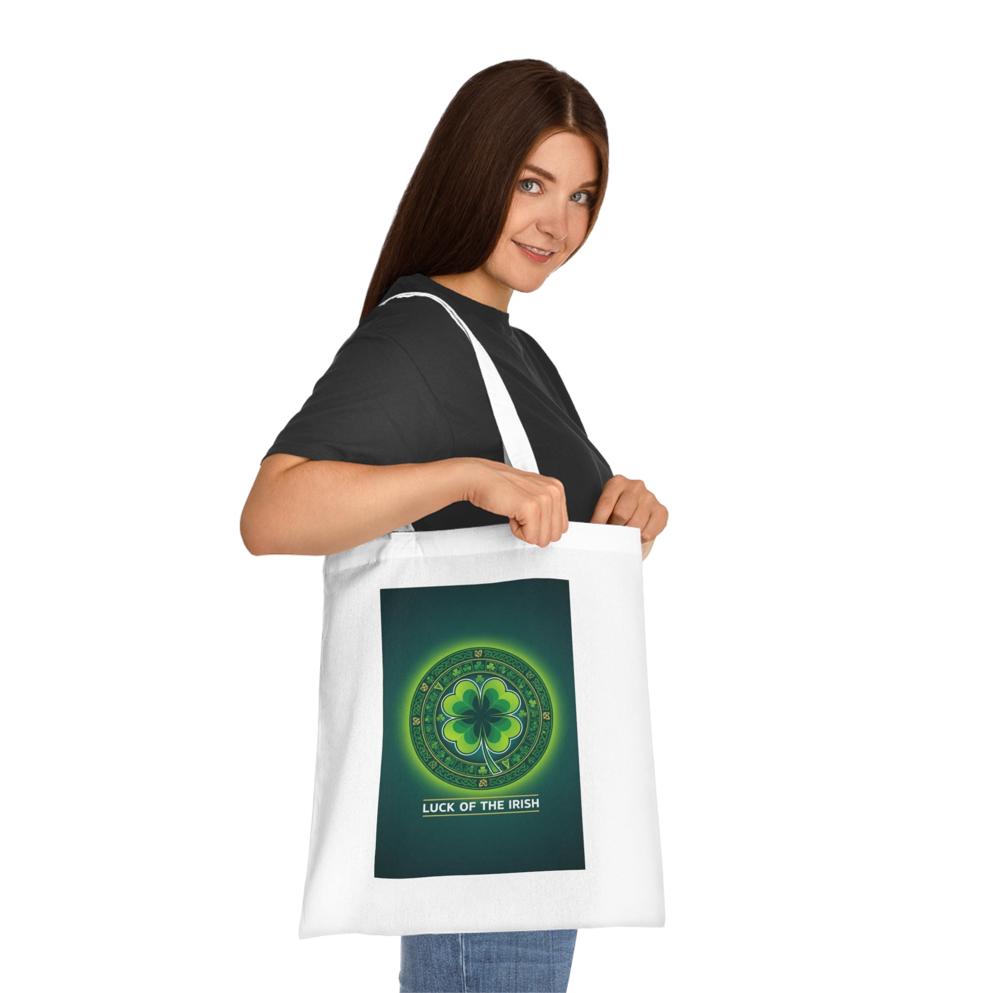 Luck of the Irish Cotton Tote — Shamrock St. Patrick’s Day Market Bag