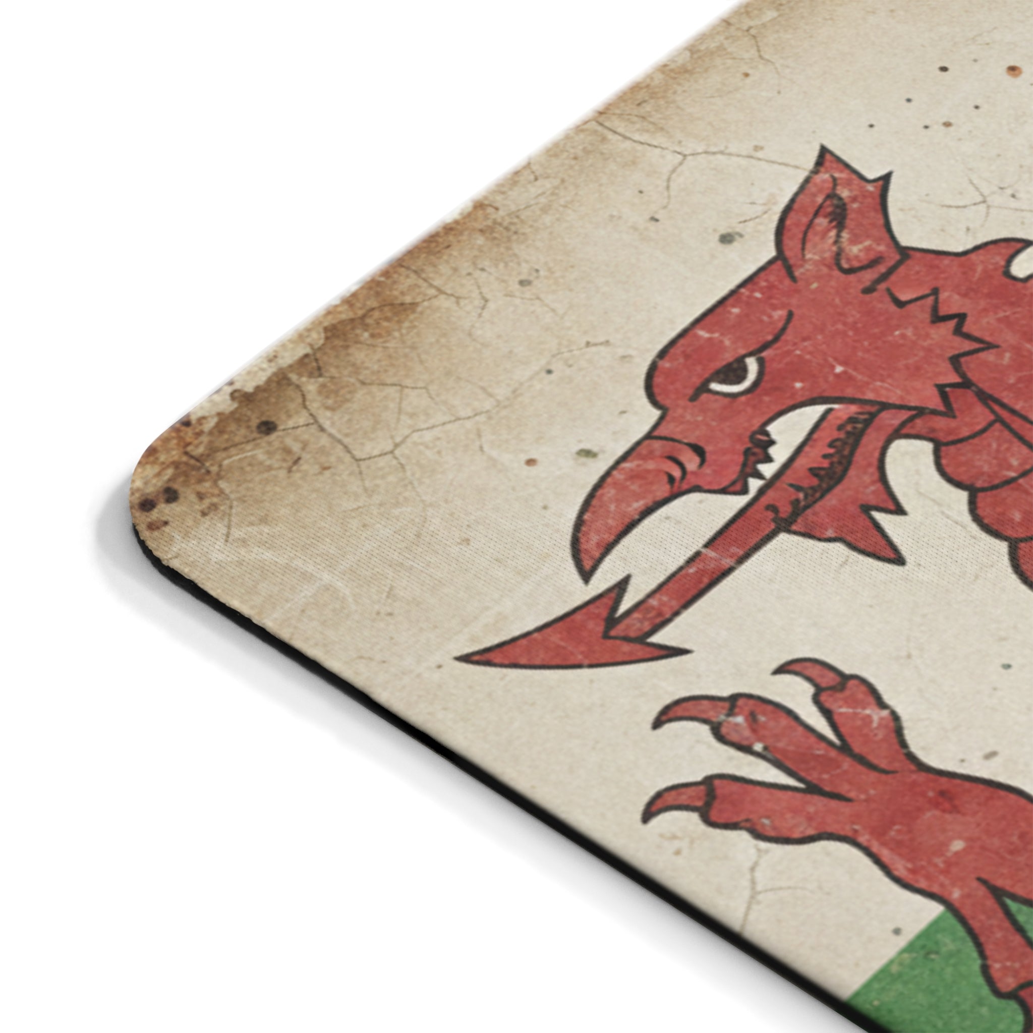 Welsh Flag Mouse Pad — Vintage Red Dragon Desk Mat