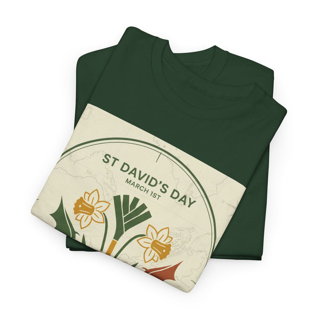 St. David's Day Floral Tee — Welsh Daffodil & Leek Celebration Shirt