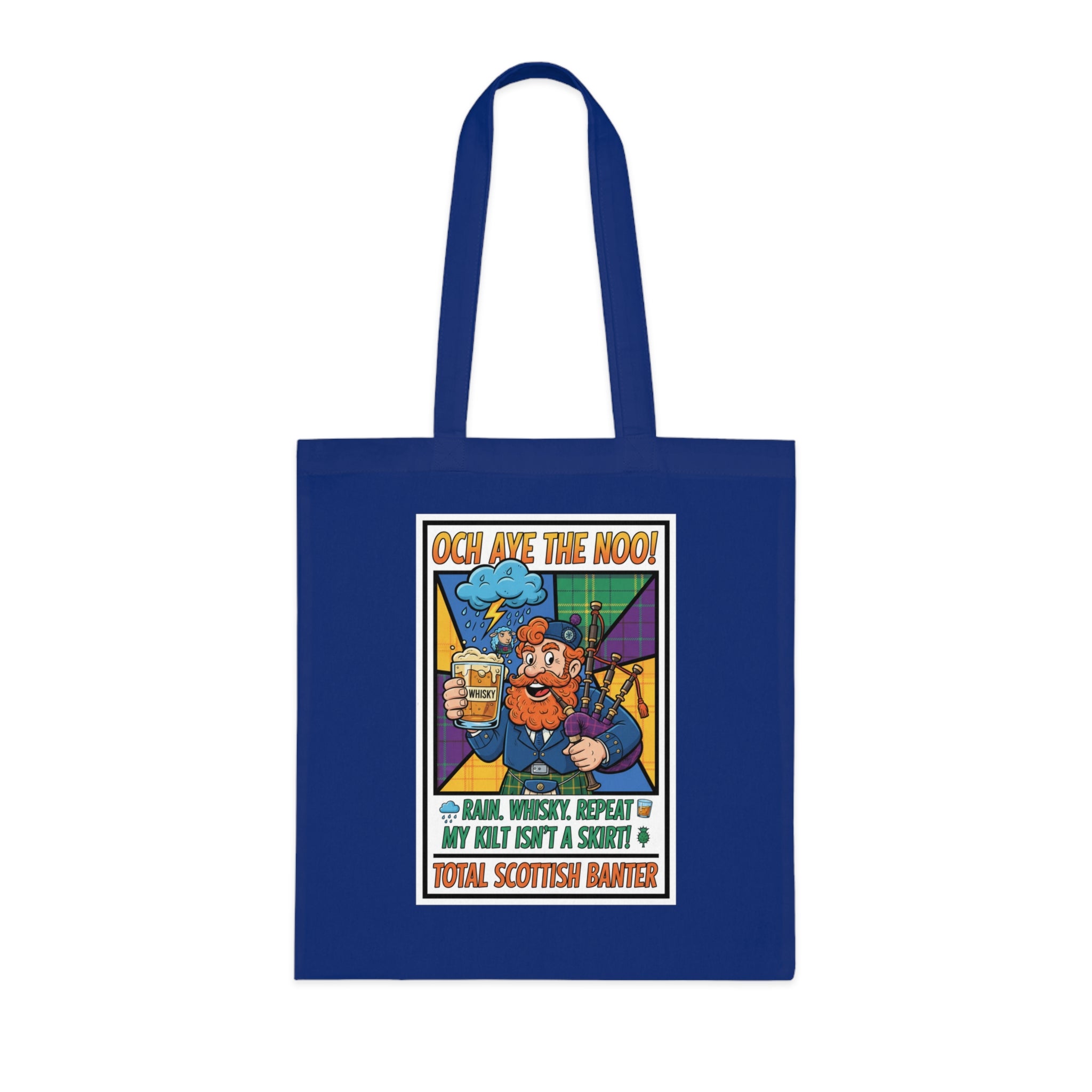 Tote Bag — "Och Aye The Noon!" Scottish Barber Cartoon Tote
