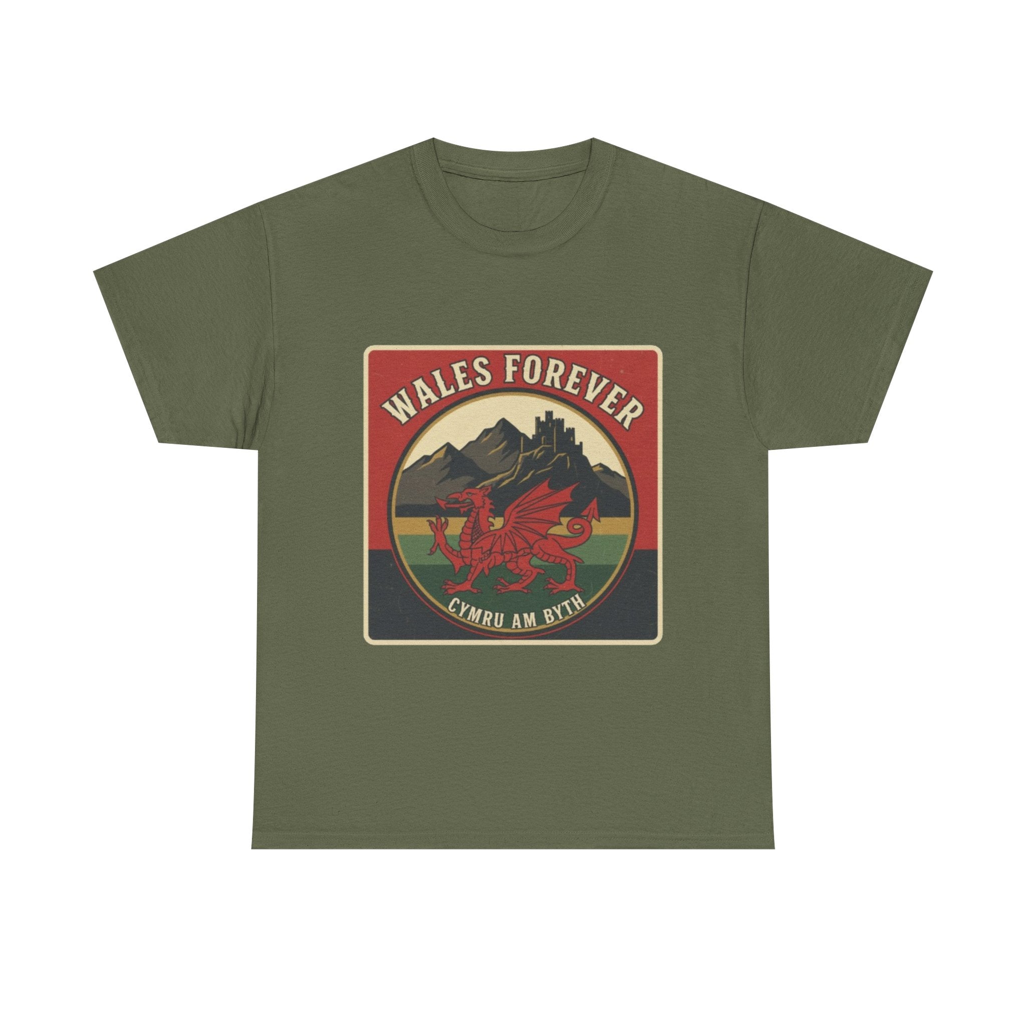 Wales Forever T-Shirt — Vintage Welsh Dragon Crest Tee
