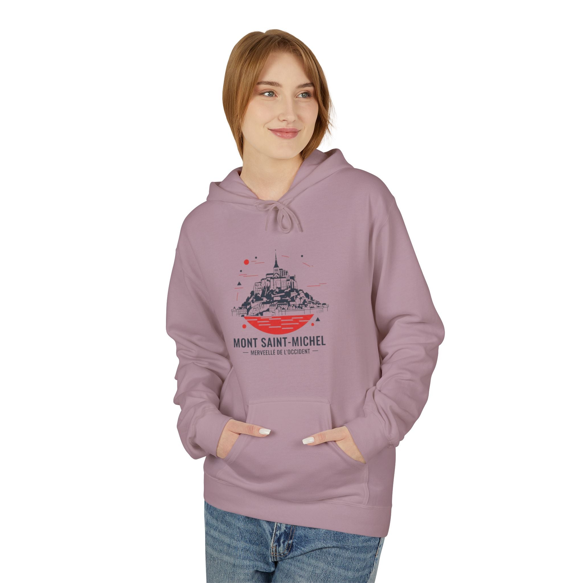 Mont Saint-Michel Graphic Hoodie — French Landmark Travel Sweatshirt