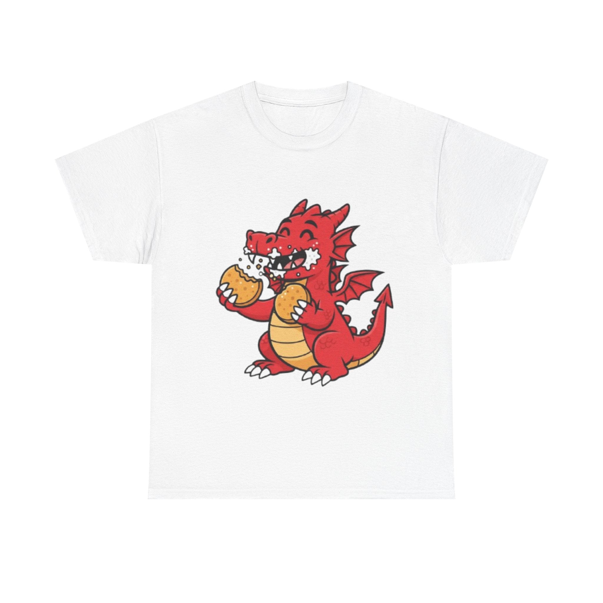Red Dragon Eating Tacos T-Shirt — Cute Cartoon Taco Lover Tee