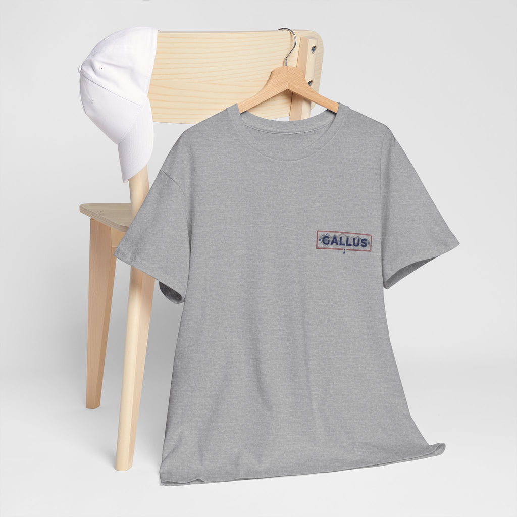 Mountain Sunset T-Shirt — Retro Nature Graphic Tee with 'GALLUS' Logo