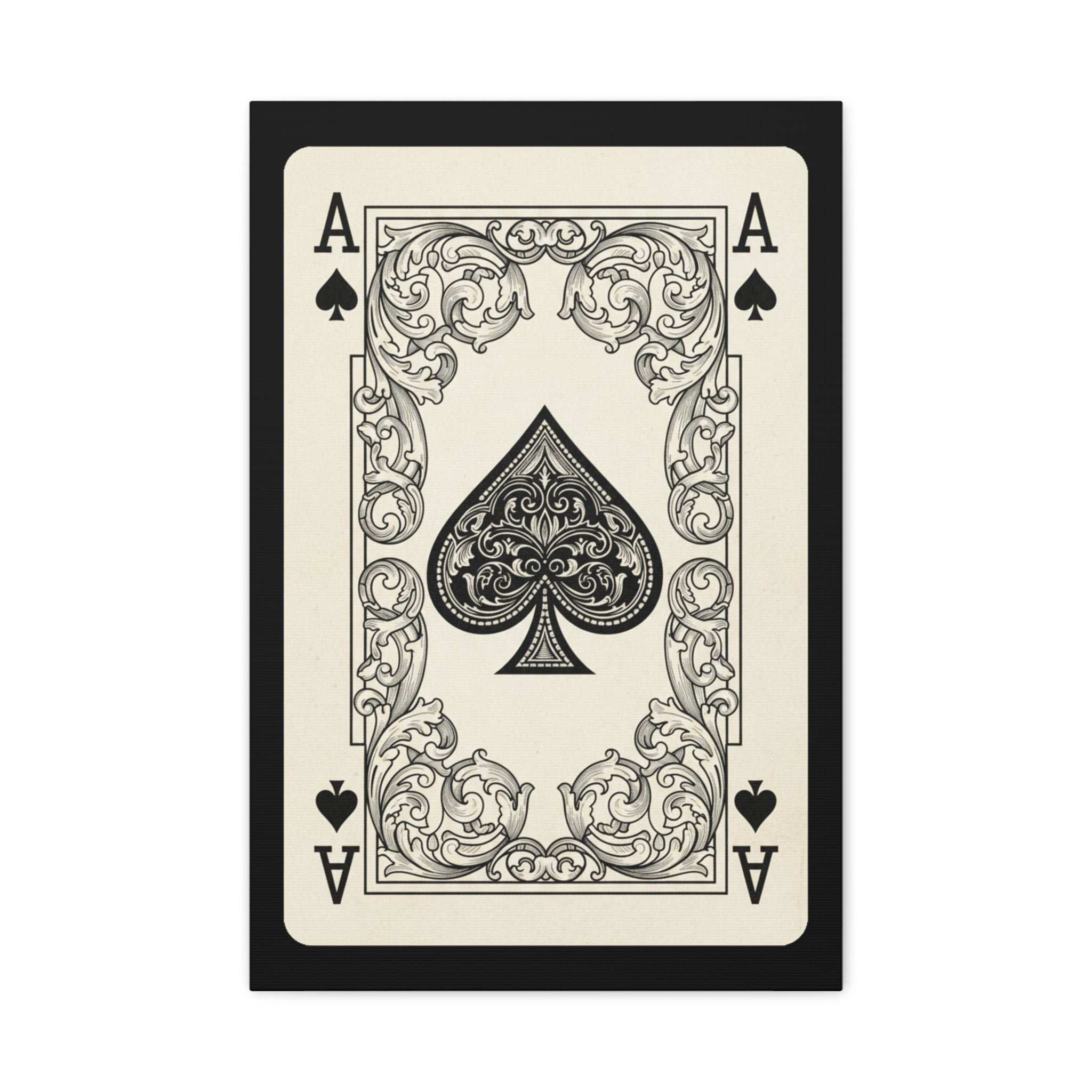 Ace of Spades Canvas Wall Art — Vintage Playing Card Print