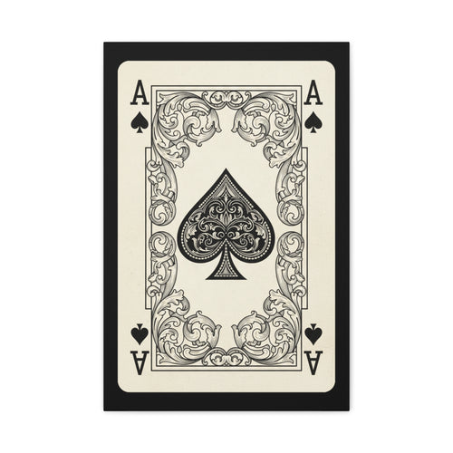 Ace of Spades Canvas Wall Art — Vintage Playing Card Print