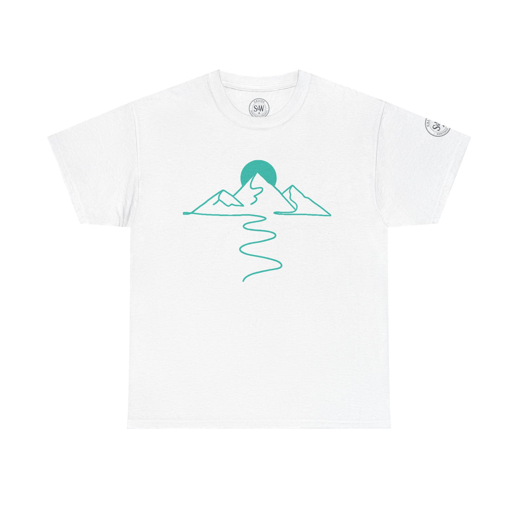 T-Shirt — 'Not All Who Wander Are Lost' Mountain Icon Travel Tee