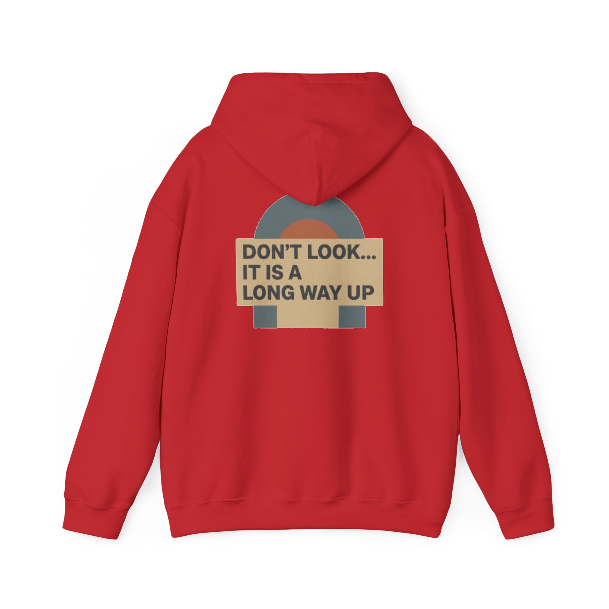 Don’t Look — It Is A Long Way Up Hoodie — Minimal Retro Graphic Pullover