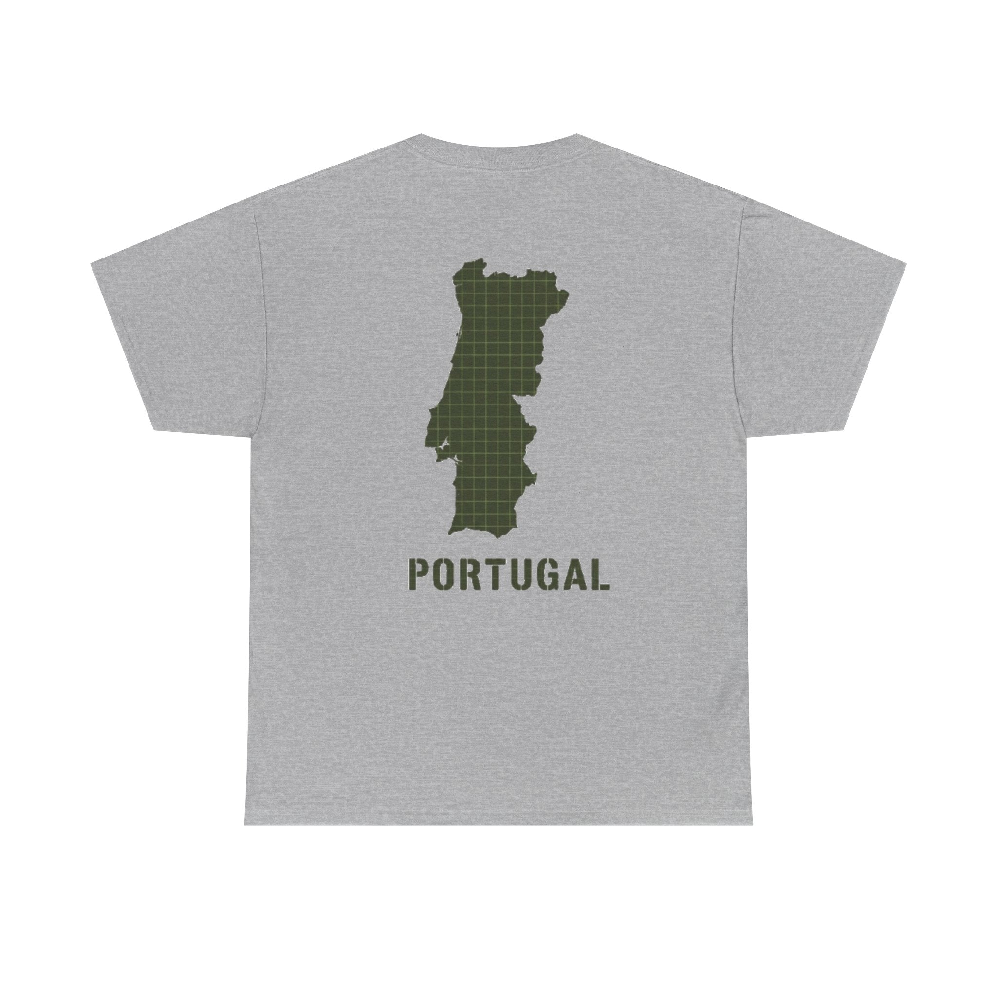 Portugal Map T-Shirt — Vintage Green Grid Portugal Tee