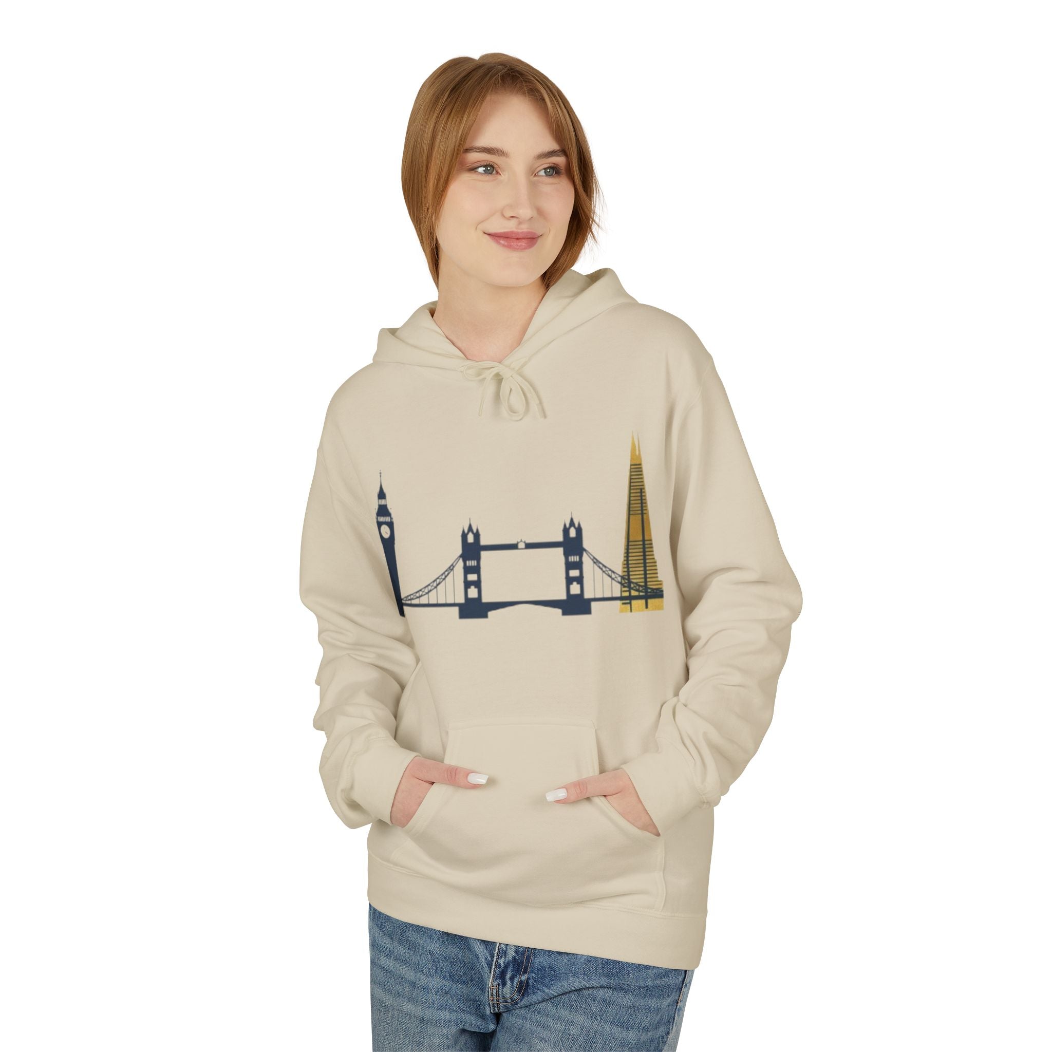 London Skyline Hoodie — Minimal Big Ben, Tower Bridge & The Shard Travel Sweatshirt