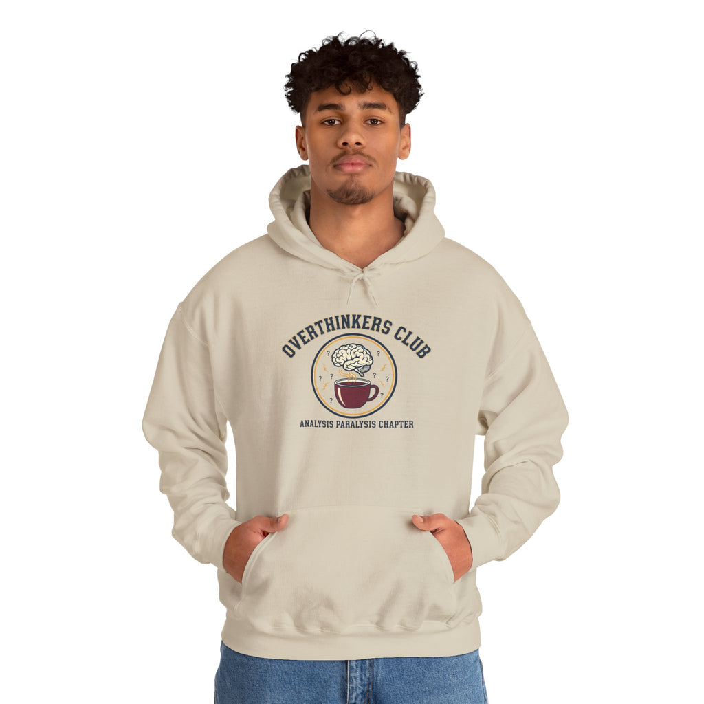 Overthinkers Club Hoodie | varsity style, irony club merch
