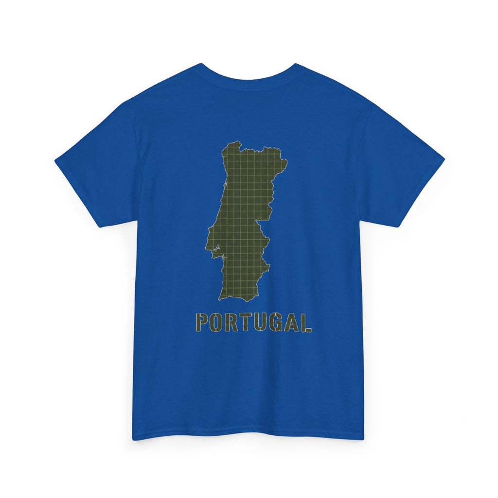 Portugal Map T-Shirt — Vintage Green Grid Portugal Tee