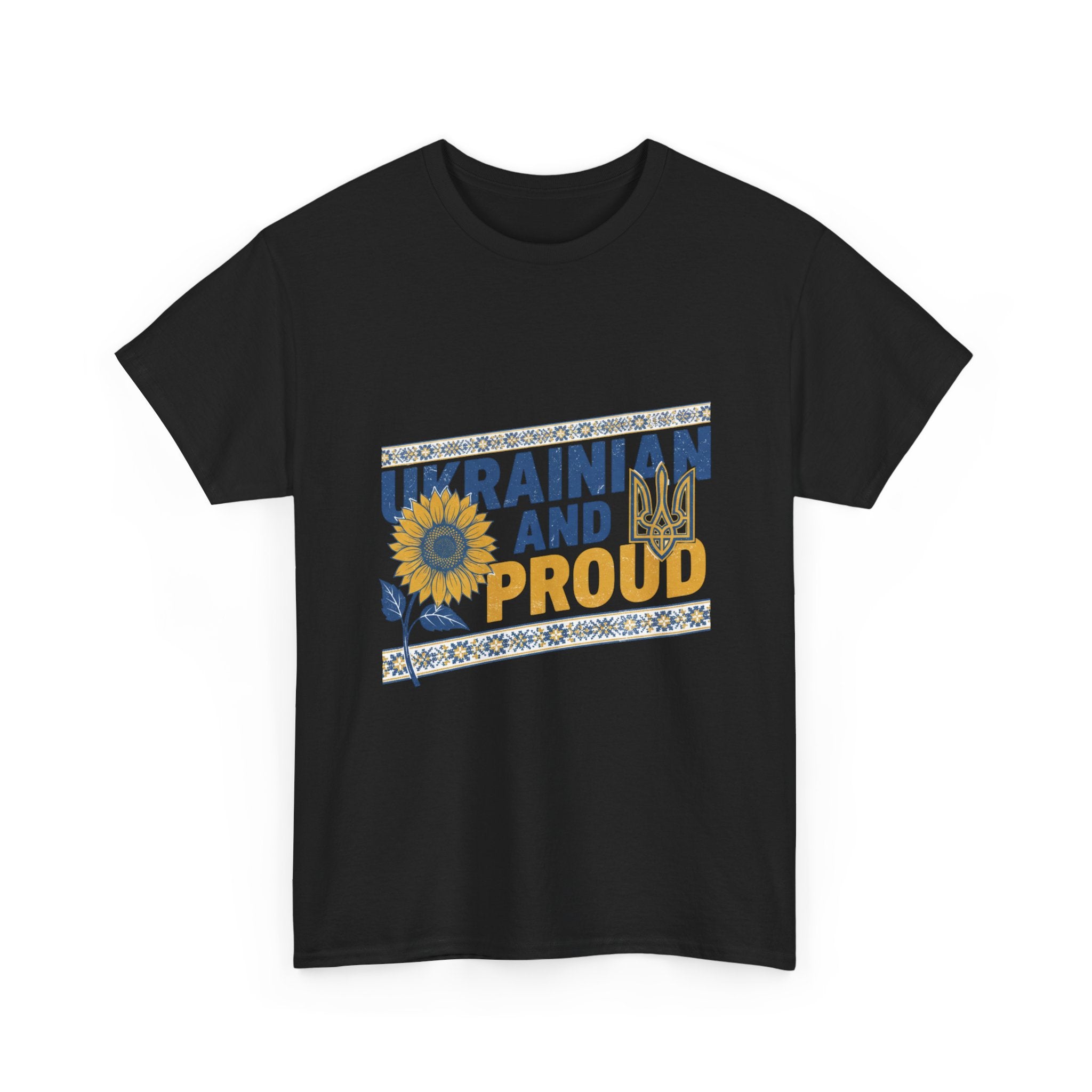Ukrainian and Proud T-Shirt — Sunflower & Trident Patriotic Tee