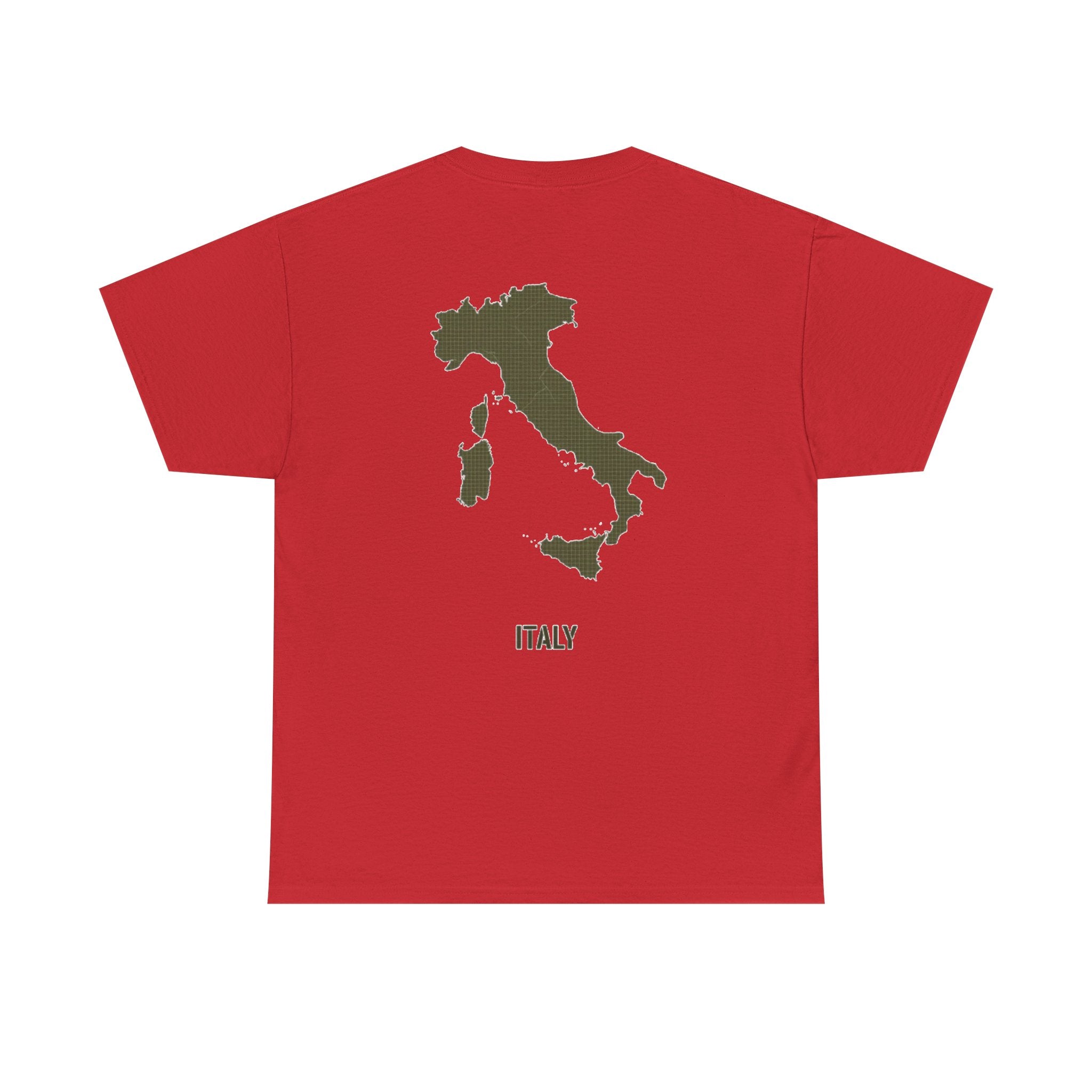 Italy Map T‑Shirt — Minimalist Travel Tee with 'Italy' Text