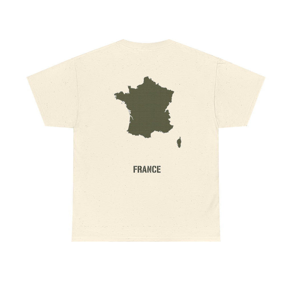 France Map T-Shirt — Minimalist Olive France Map Tee