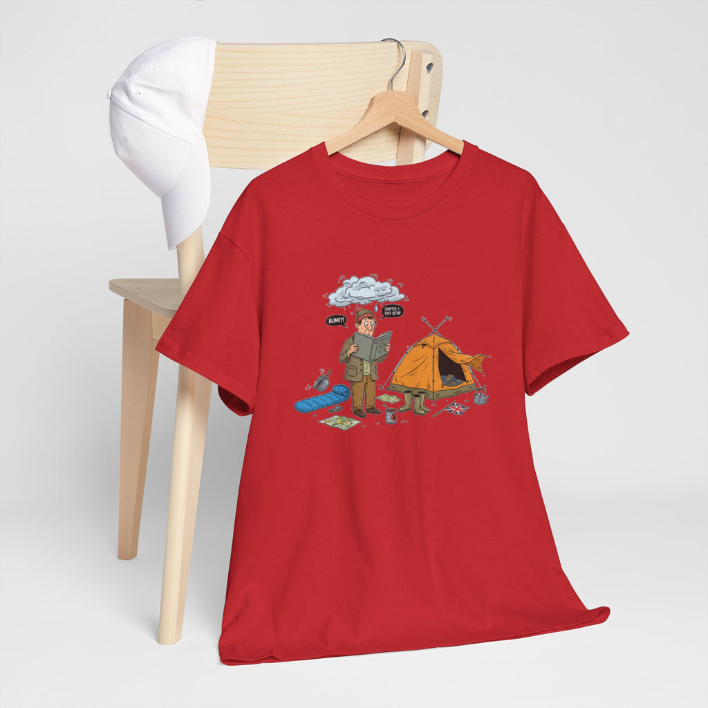Retro Mountain Camping Graphic T-Shirt — Vintage Campfire Adventure Tee