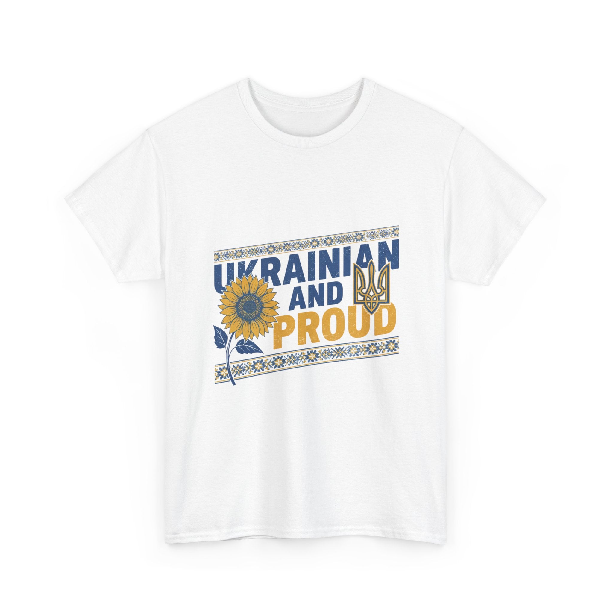 Ukrainian and Proud T-Shirt — Sunflower & Trident Patriotic Tee