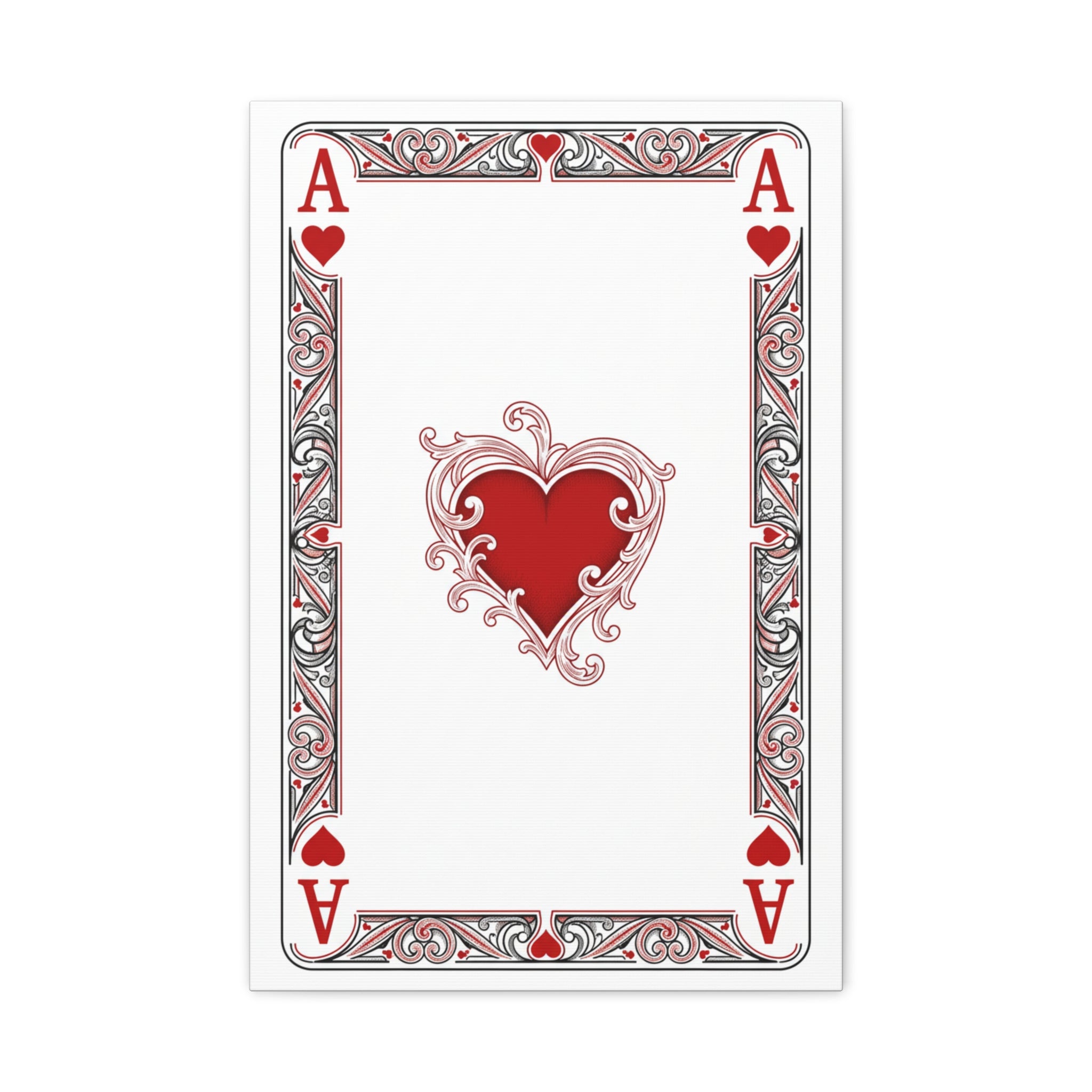 Ace of Hearts Canvas Wall Art — Romantic Playing Card Print