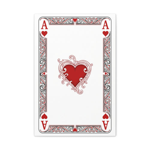 Ace of Hearts Canvas Wall Art — Romantic Playing Card Print