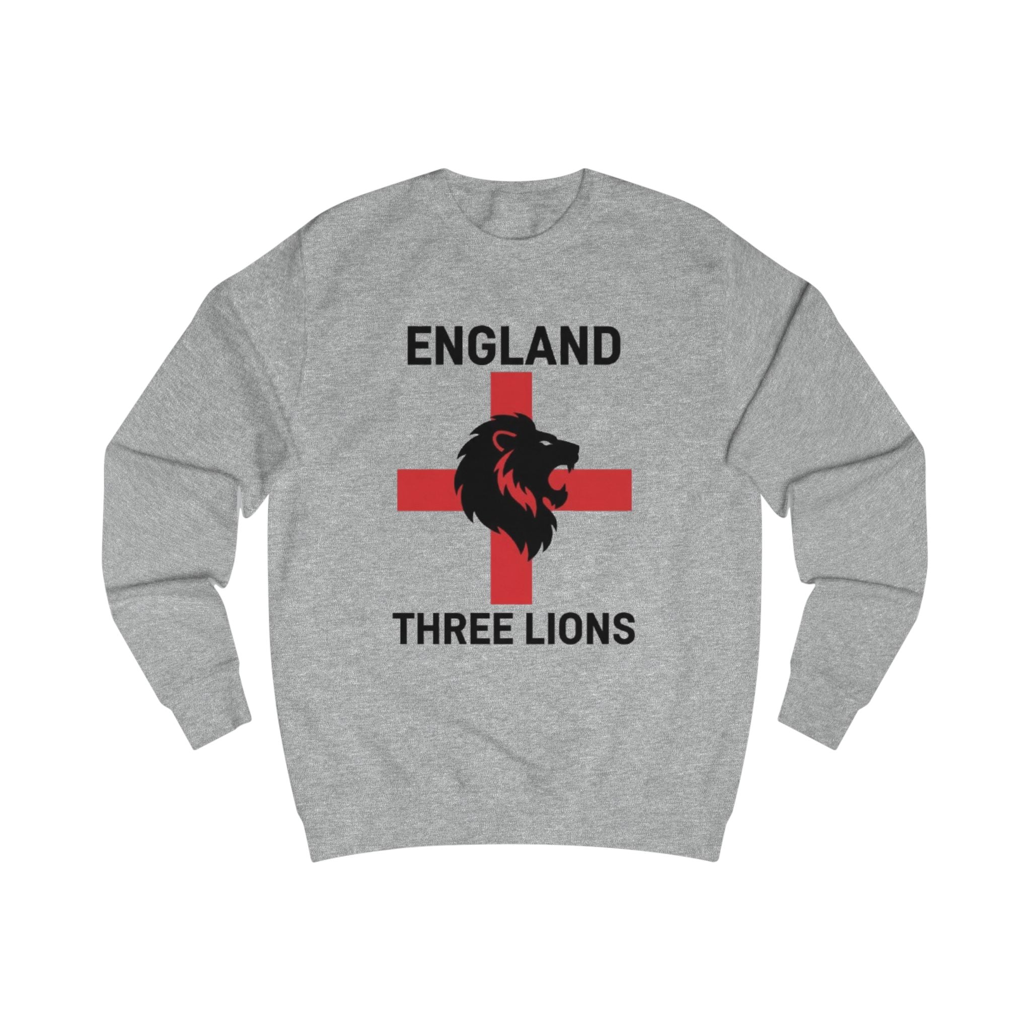 England Three Lions Sweatshirt – Retro Red Cross Football Fan Crewneck