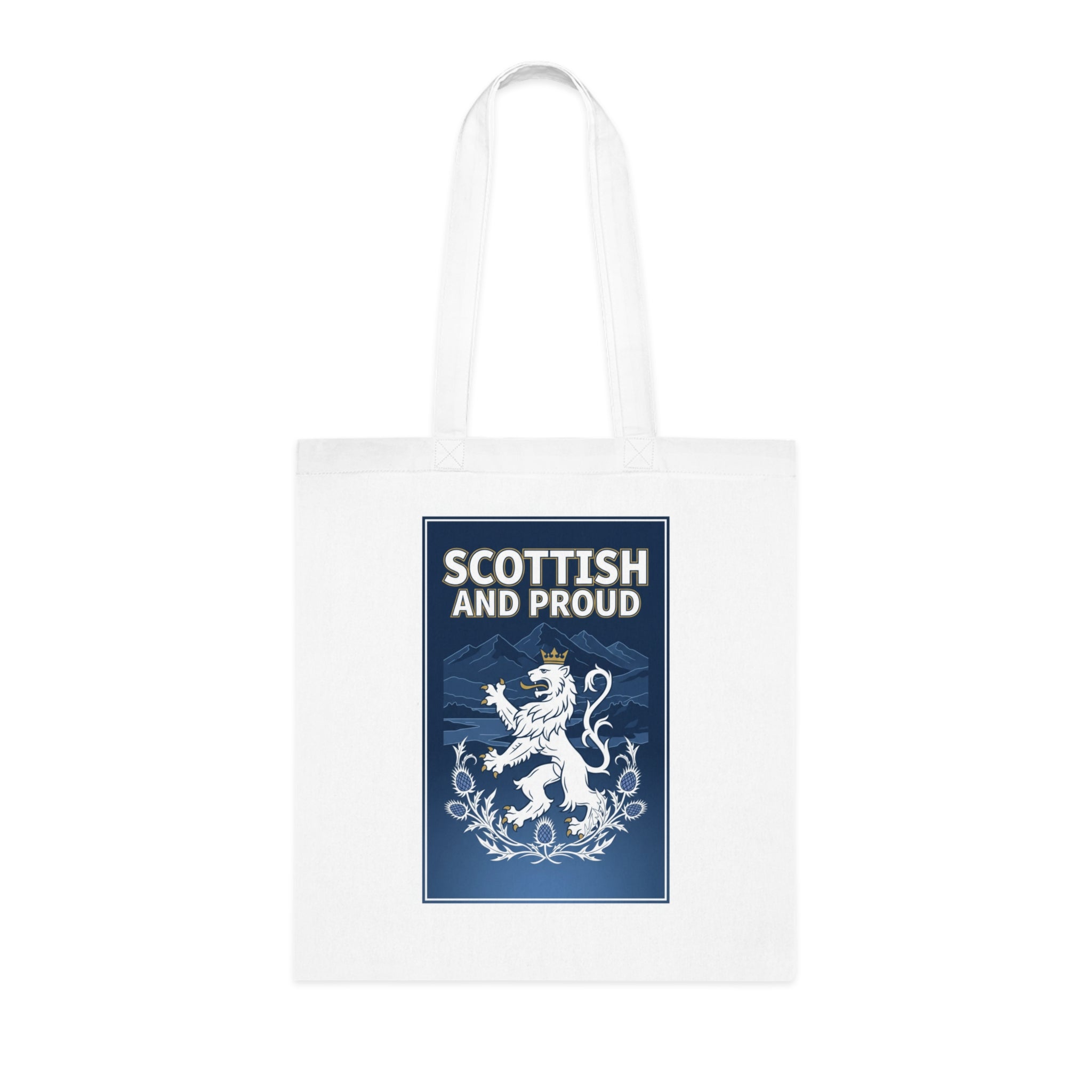 Scottish and Proud Tote Bag — Cotton Grocery & Market Tote with Lion Rampant Design
