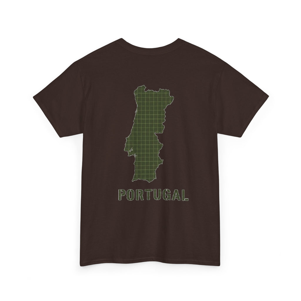 Portugal Map T-Shirt — Vintage Green Grid Portugal Tee
