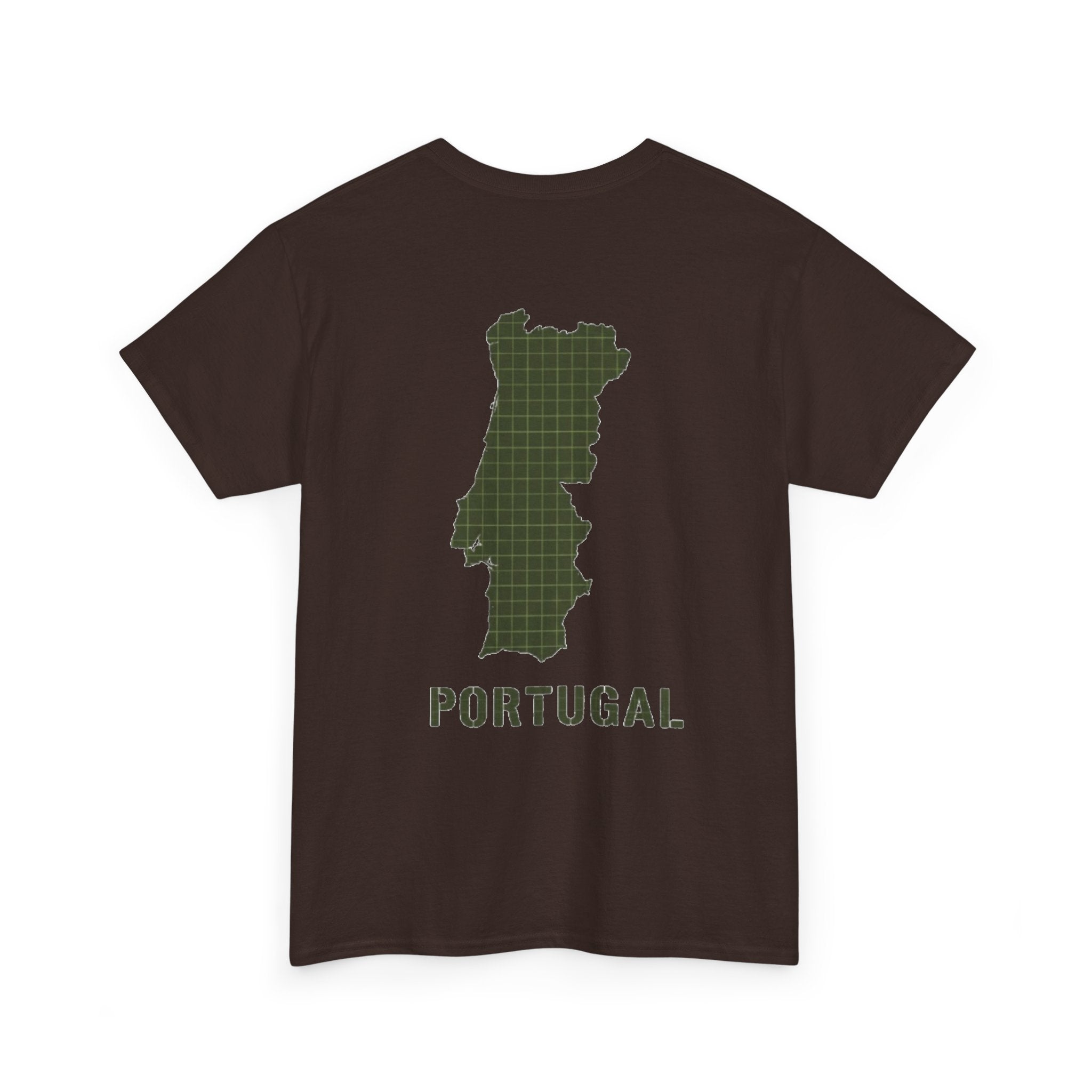 Portugal Map T-Shirt — Vintage Green Grid Portugal Tee