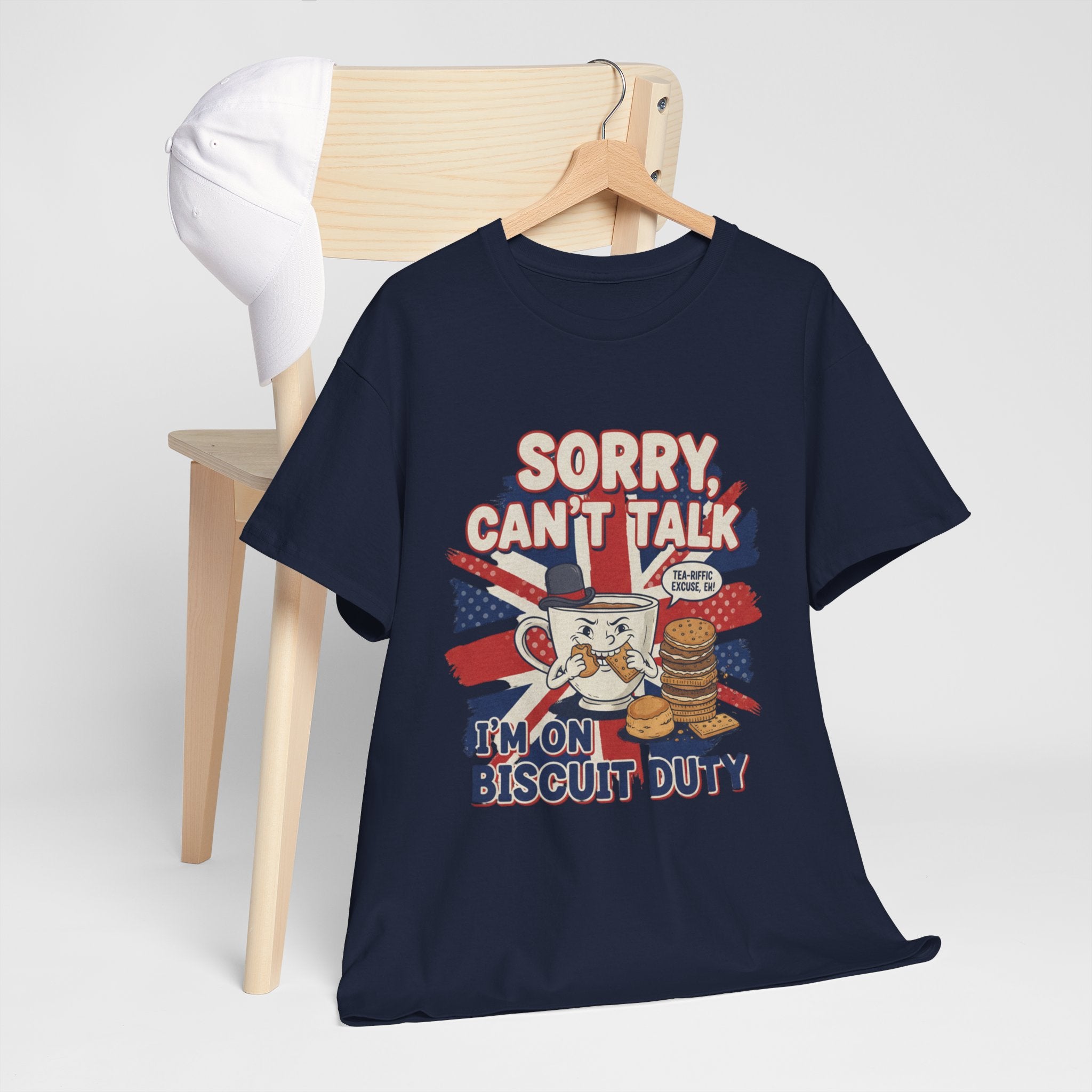 Biscuit Duty T‑Shirt - "Sorry Can't Talk, I'm On Biscuit Duty" British Tea & Biscuit Graphic Tee