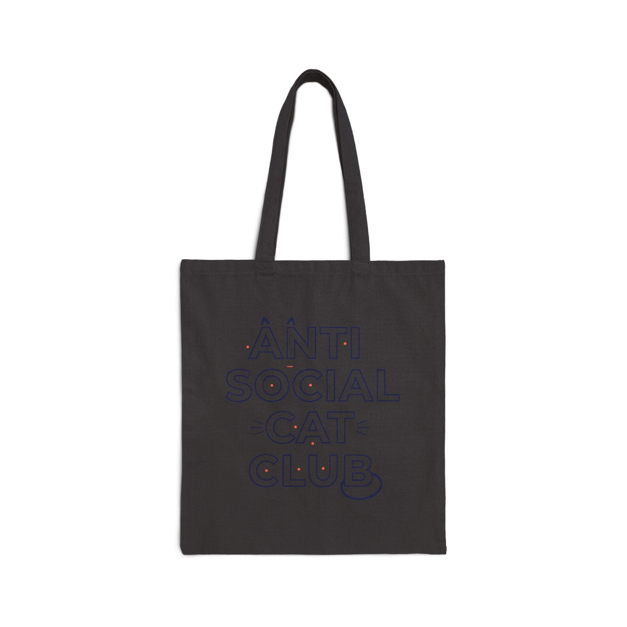 Outline Hollow Text Tote Bag | Minimalist Typography, Stencil-Effect Canvas
