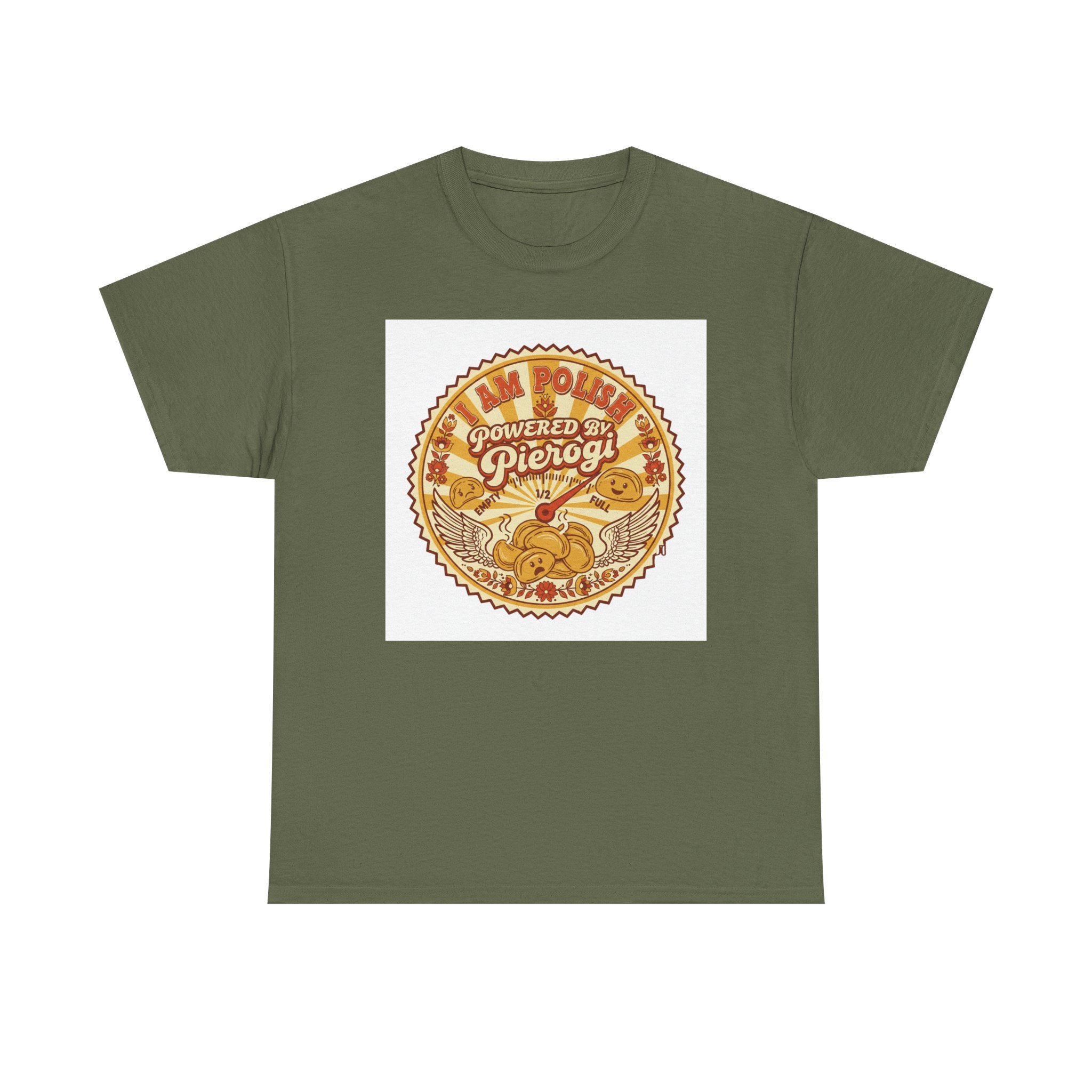 Pierogi Powered Tee — "All Power to Pierogi" Retro Food Lover T-Shirt