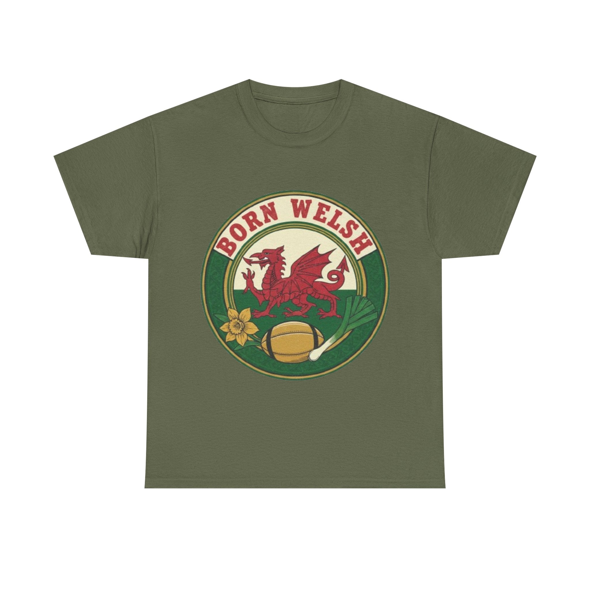 Born Welsh T-Shirt — Retro Welsh Dragon Heritage Tee