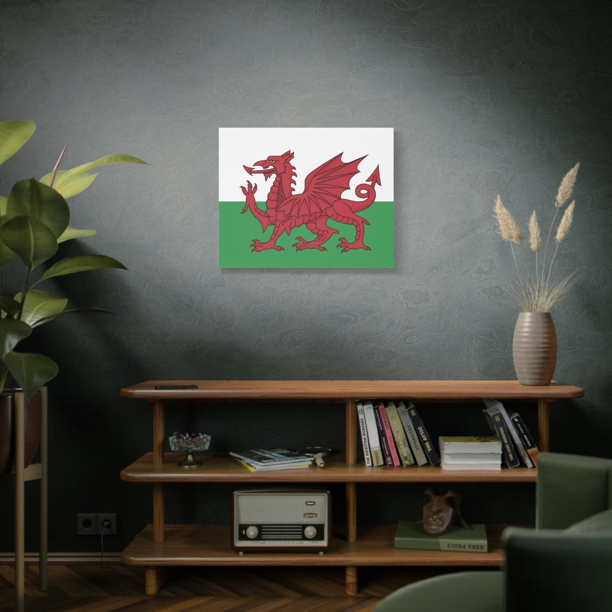Welsh Flag Canvas Print — Red Dragon Matte Stretched Wall Art